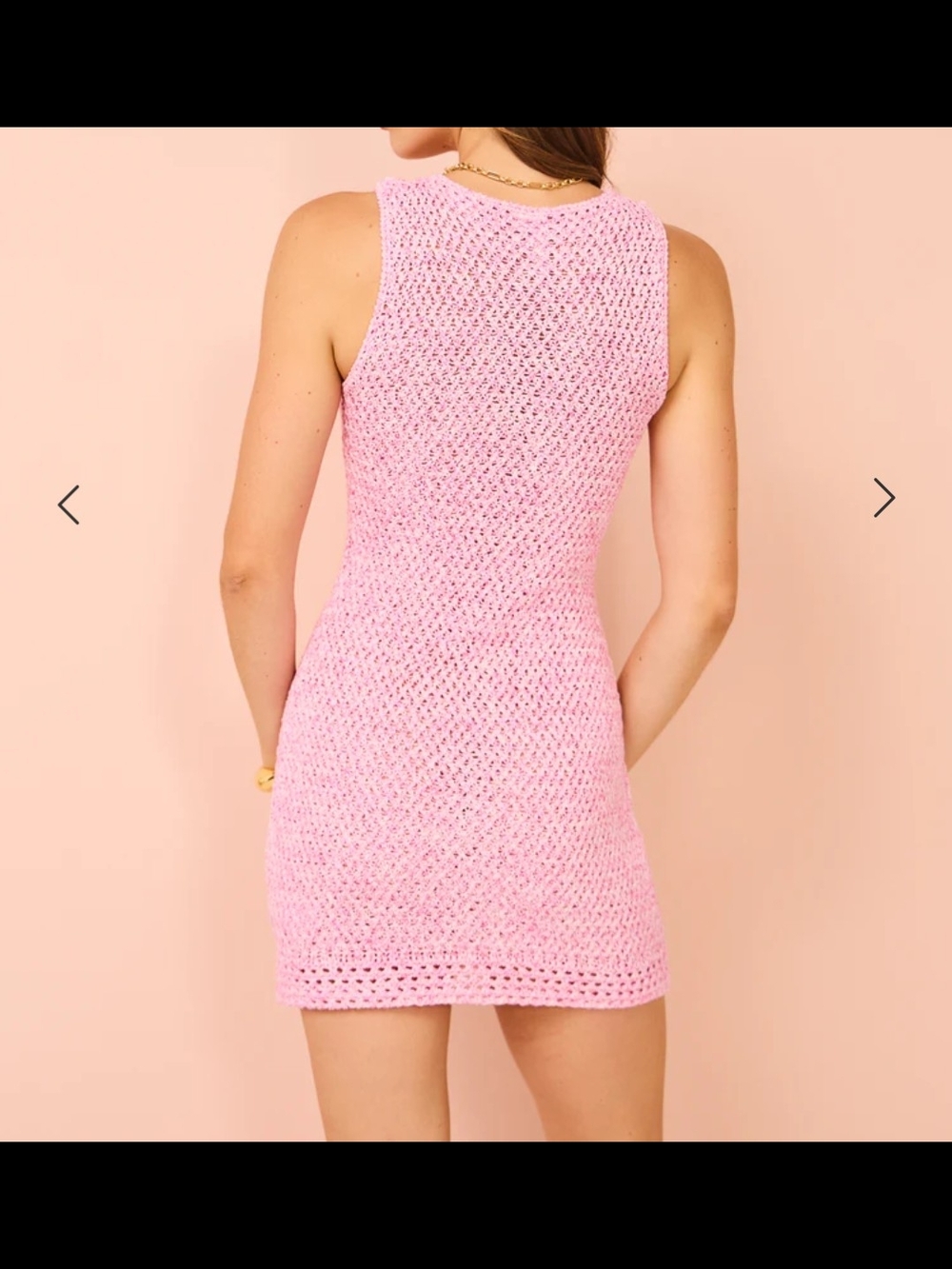 Anthropolgie Sleeveless Pink Crochet Mini Dress - Picture 5 of 7